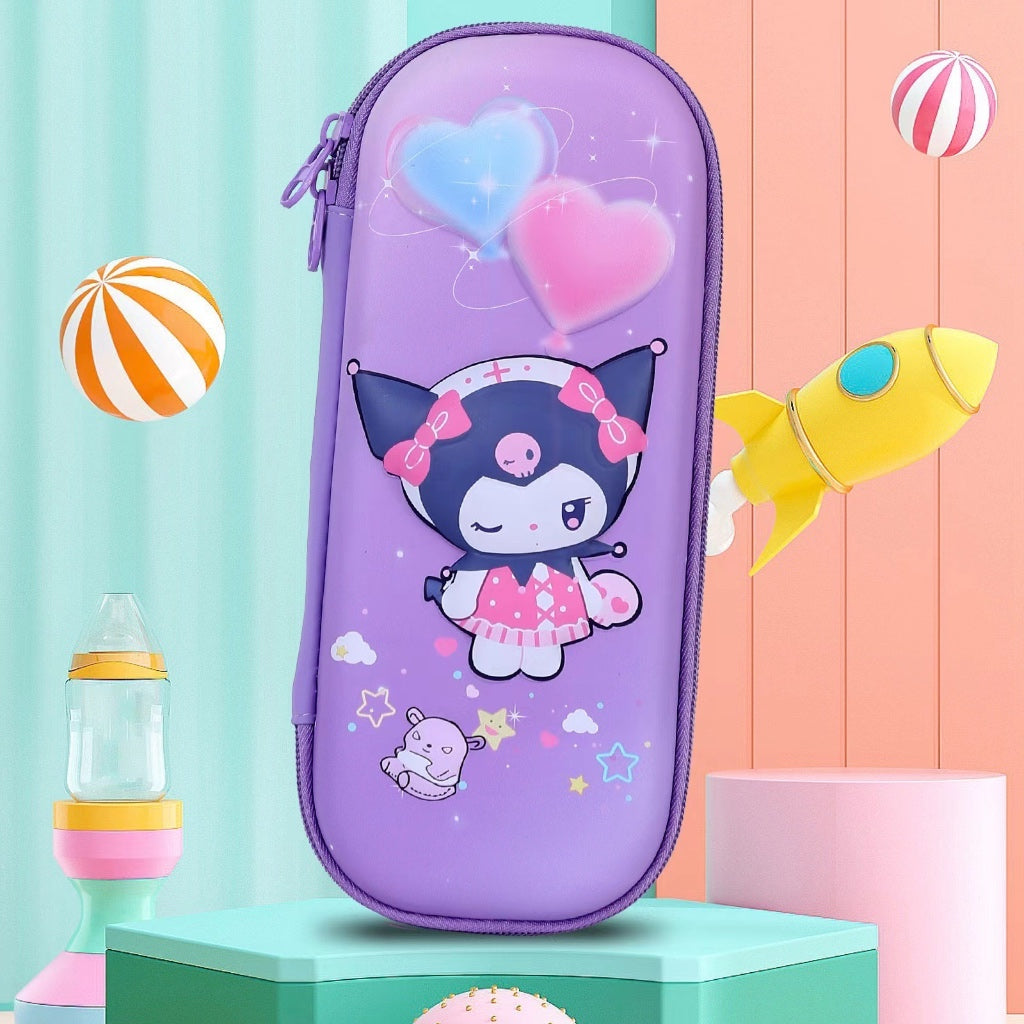 3D Pencil Case With Compartments, Pencil Pouch Box Girl Dinosaur Sanrio Girl Princess Cute Cartoon