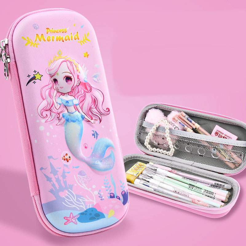 3D Pencil Case With Compartments, Pencil Pouch Box Girl Dinosaur Sanrio Girl Princess Cute Cartoon