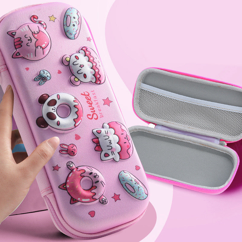 3D Pencil Case With Compartments, Pencil Pouch Box Girl Dinosaur Sanrio Girl Princess Cute Cartoon