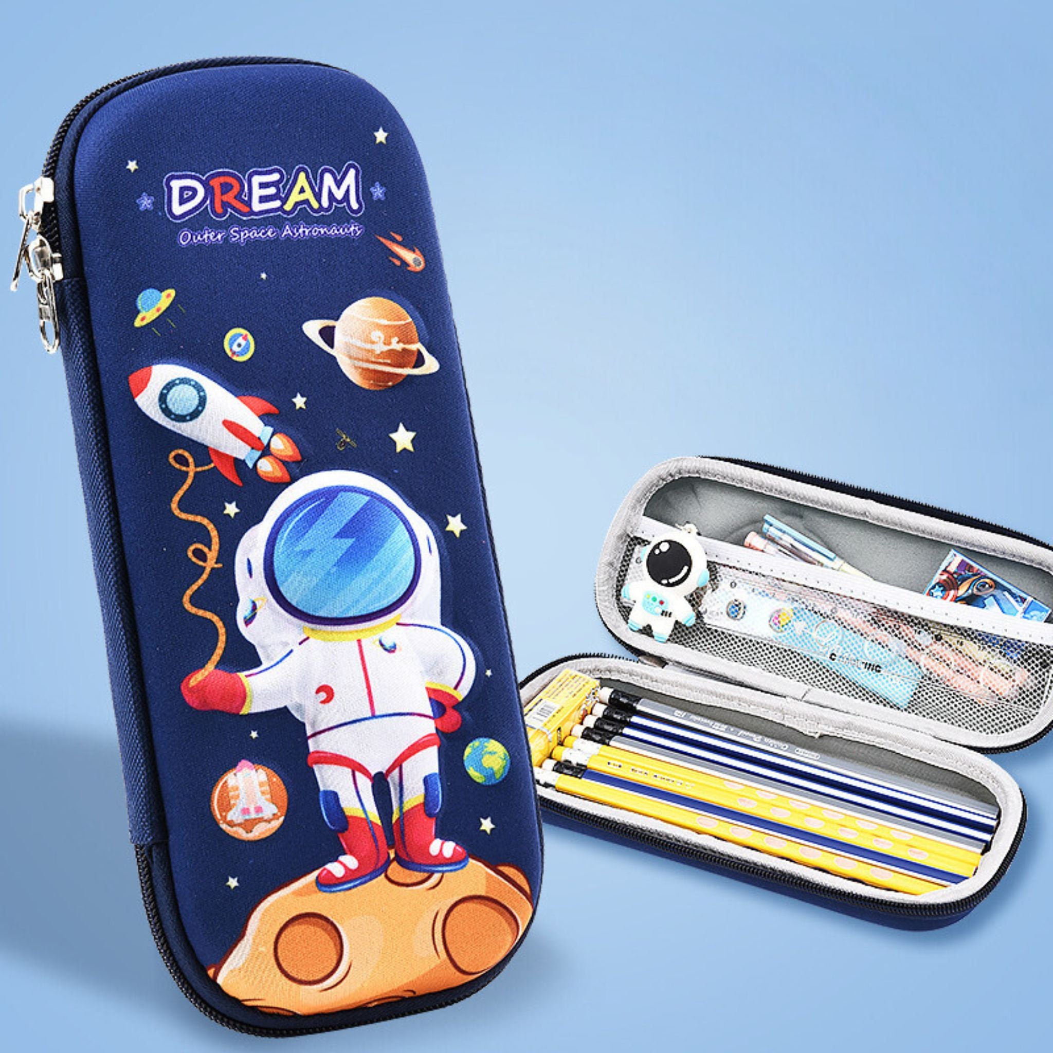 3D Pencil Case A - Rocket BLK