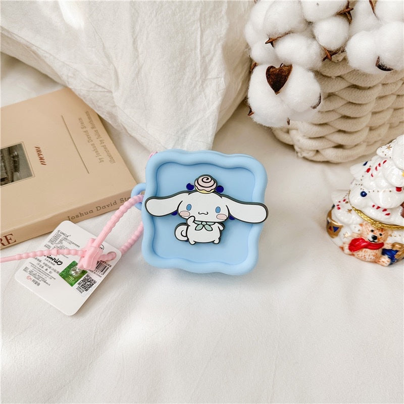 3D Silicone Square Key Chain with Flat Jibbitz Coin Purse Sanrio Cinamoroll Kuromi Melody Kids and A