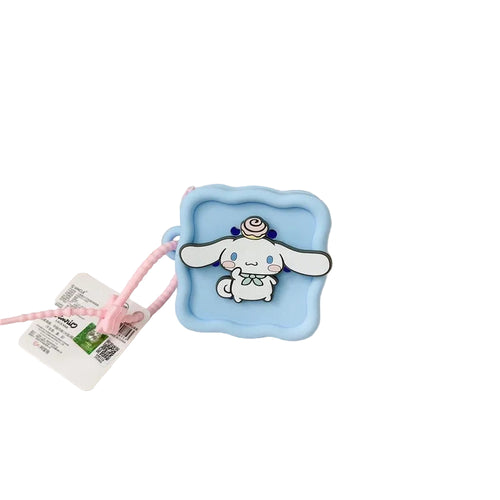 3D Silicone Square Key Chain with Flat Jibbitz Coin Purse Sanrio Cinamoroll Kuromi Melody Kids and A