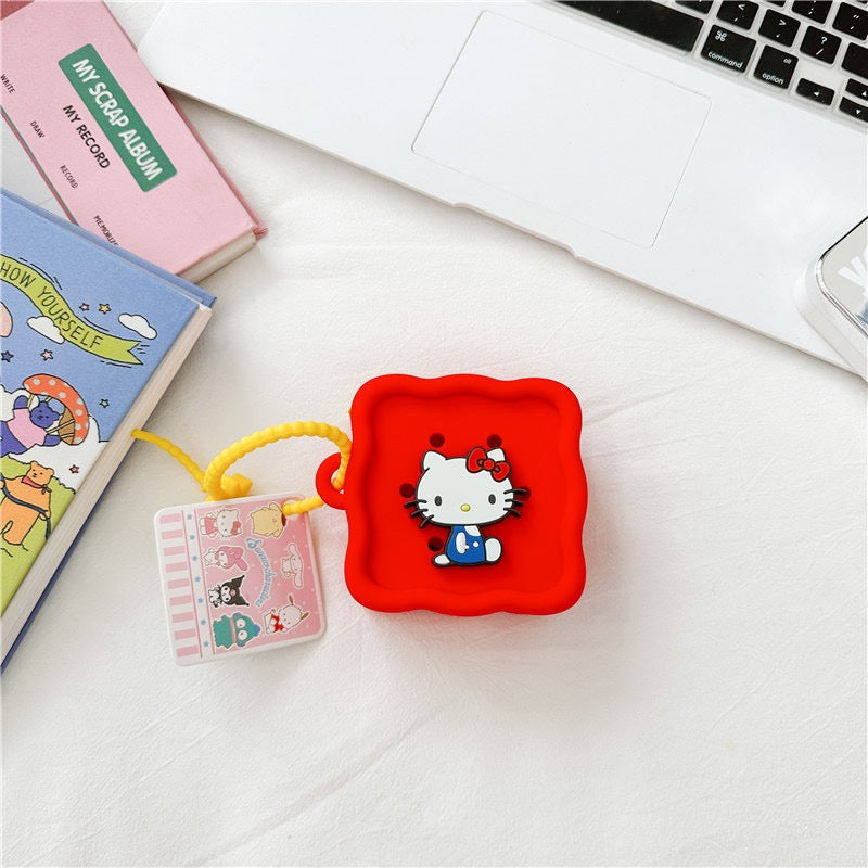 3D Silicone Square Key Chain with Flat Jibbitz Coin Purse Sanrio Cinamoroll Kuromi Melody Kids and A