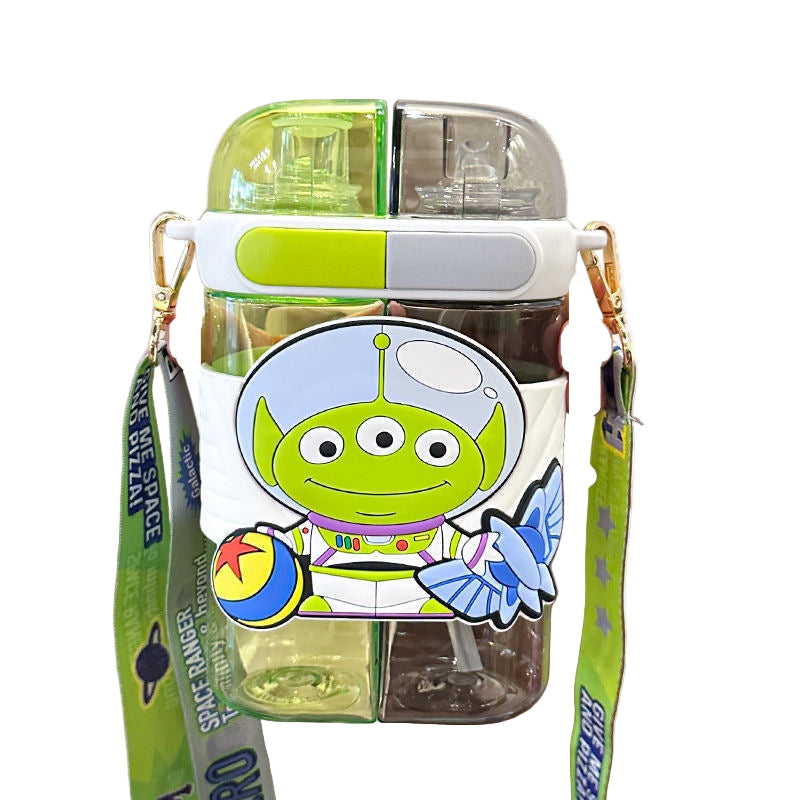Sanrio Lolita Double Sided Water Bottle with Straw & Adjustable Crossbody Strap