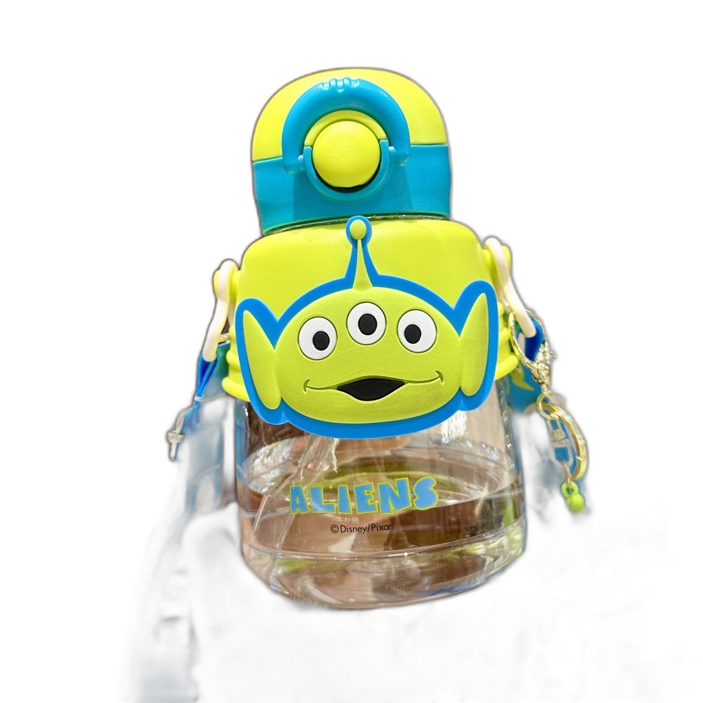 Toy Story Alien TUMBLER INSULATED BOTTLE FLASK WITH STRAP STRAW WATER BOTTLE JUICE TUMBLER