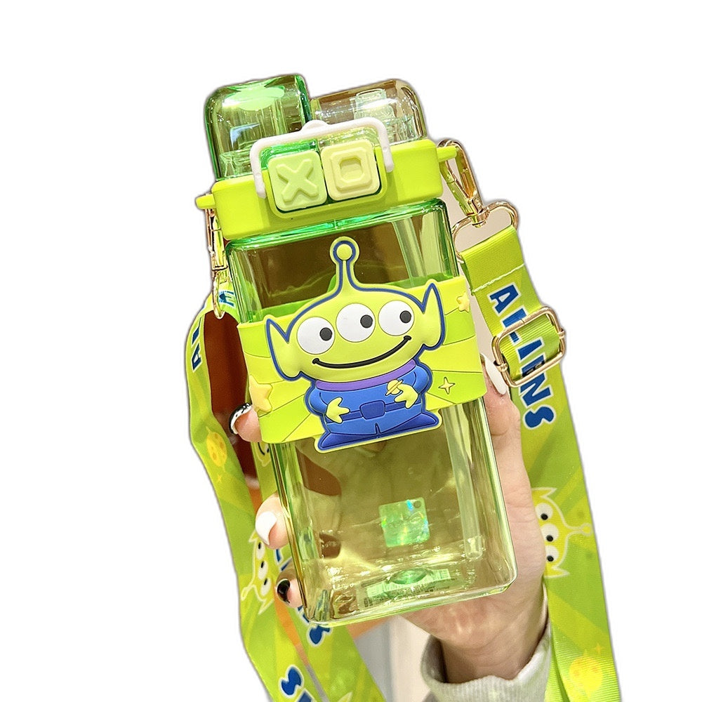 Toy Story Alien TUMBLER INSULATED BOTTLE FLASK WITH STRAP STRAW WATER BOTTLE JUICE TUMBLER