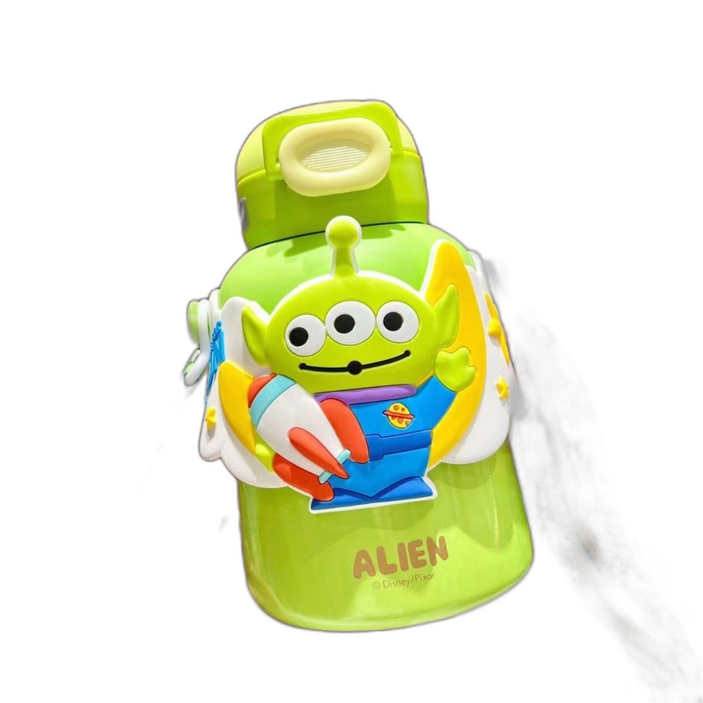 Toy Story Alien TUMBLER INSULATED BOTTLE FLASK WITH STRAP STRAW WATER BOTTLE JUICE TUMBLER