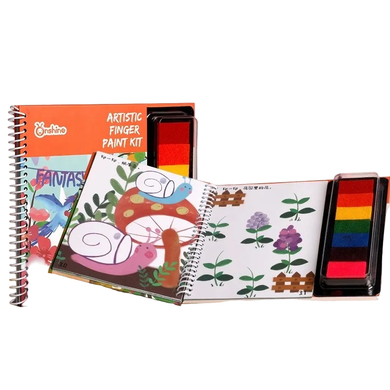 Onshine Artist Finger Paint Kit Washable Finger Painting Stamp Book Graffiti Painting Pages