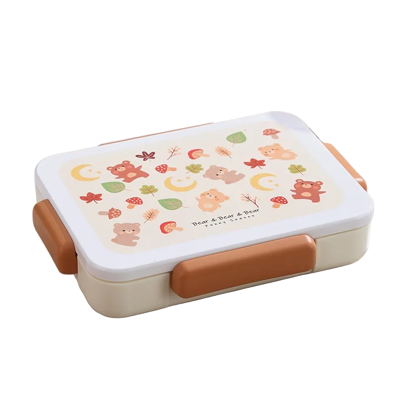 Lunch Bento Box 5 Compartment + 1 Spork with Compartment 1200mL