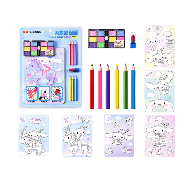 Sanrio Beauty Painting Book Kuromi Hello Kitty My Melody Art Activity Coloring Book