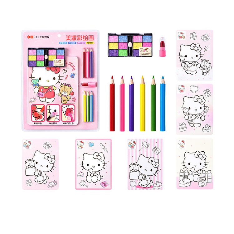Sanrio Beauty Painting Book Kuromi Hello Kitty My Melody Art Activity Coloring Book