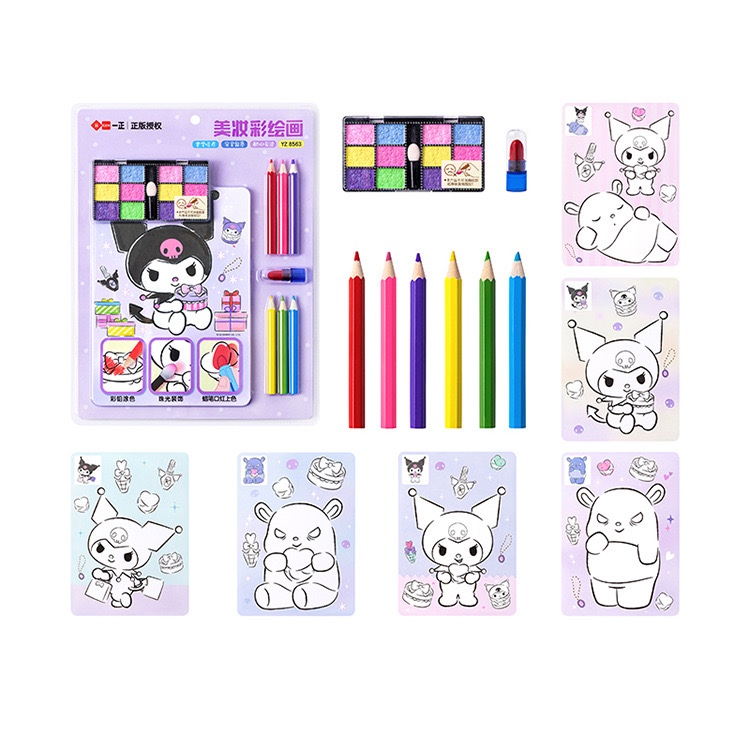Sanrio Beauty Painting Book Kuromi Hello Kitty My Melody Art Activity Coloring Book
