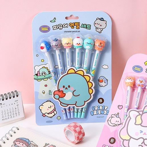 HB Pencil Set with Eraser 6pcs Cuter Cartoon Kids Adult Pencil By Play with Bella