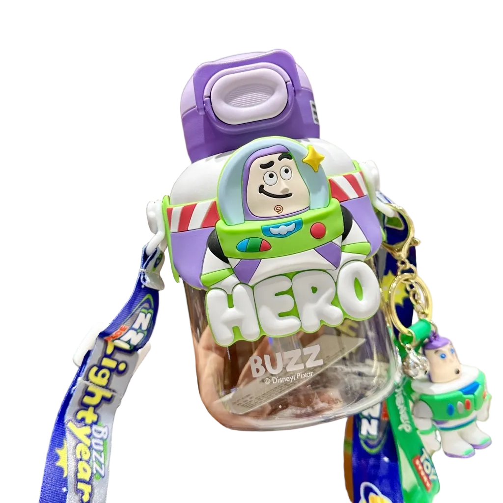 Buzz Lightyear Series Water Bottle Flask Insulated Tumbler Glass Toy Story Series Crossbody Strap