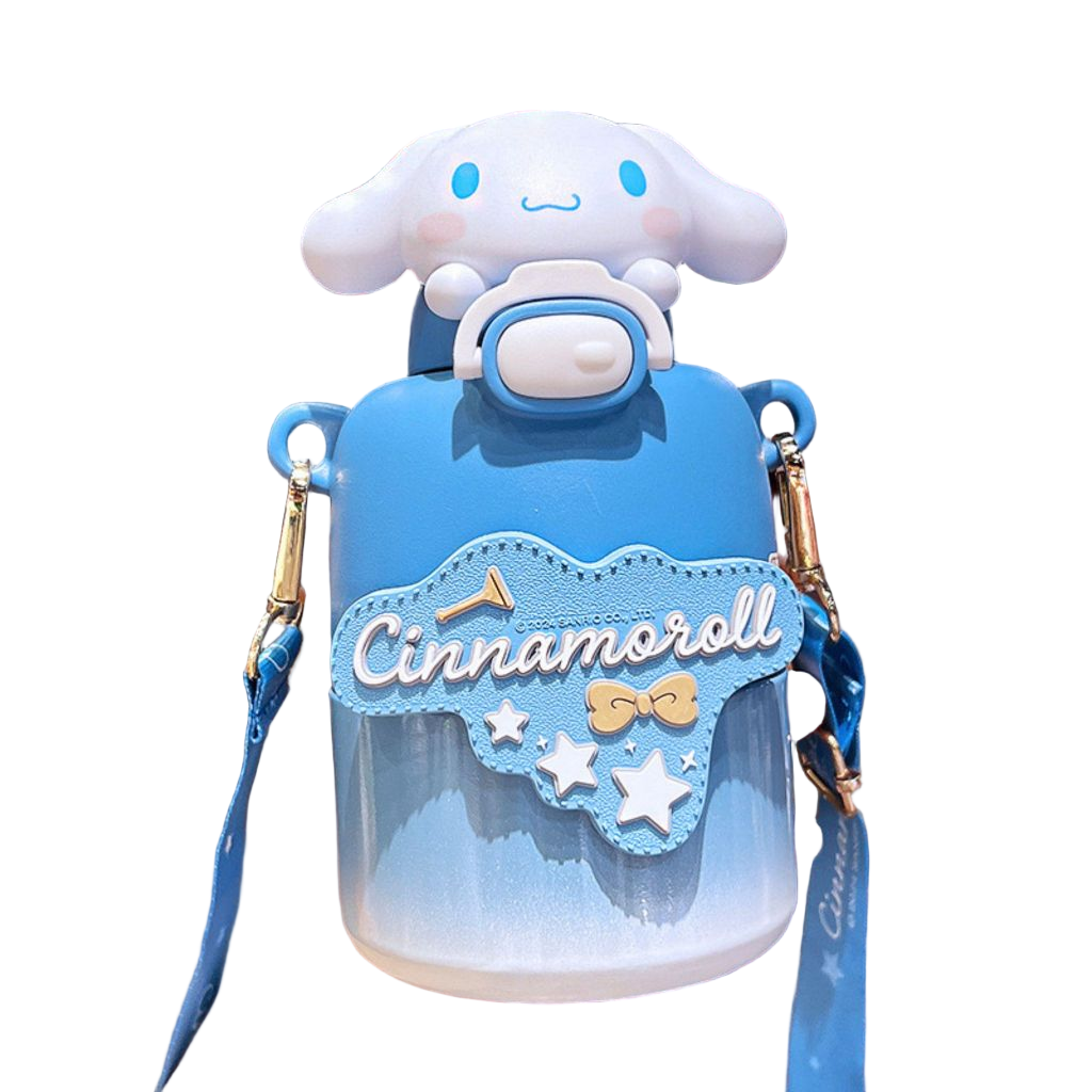 sanrio Insulated Tumbler w/ Leather Band 430mL Cinnamoroll Hello Kitty Kuromi