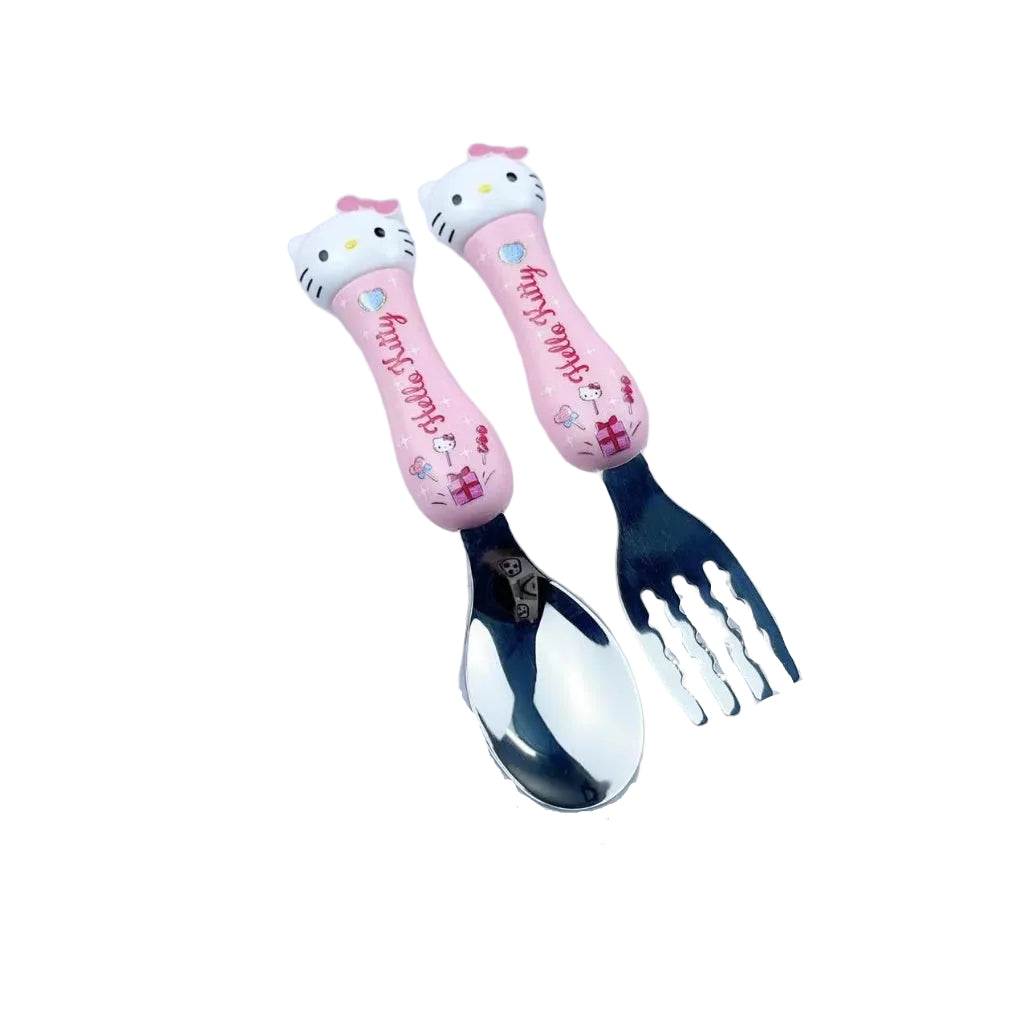 Sanrio Spoon & Fork Small Kids Toddler Spoon Fork Cinamoroll Kuromi My Melody Hello Kitty Cutlery