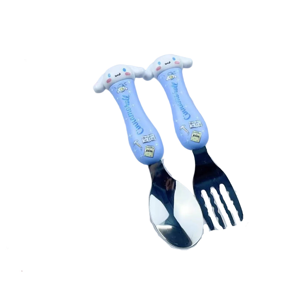 Sanrio Spoon & Fork Small Kids Toddler Spoon Fork Cinamoroll Kuromi My Melody Hello Kitty Cutlery