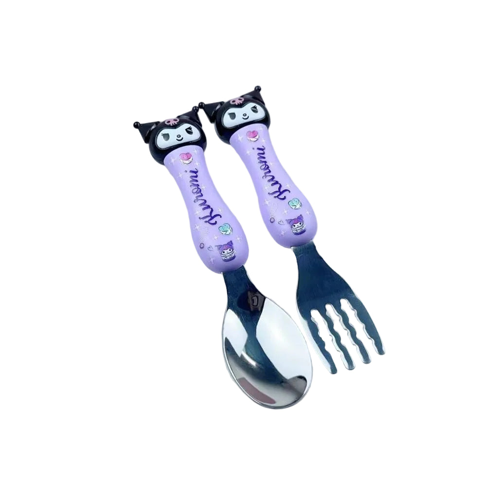 Sanrio Spoon & Fork Small Kids Toddler Spoon Fork Cinamoroll Kuromi My Melody Hello Kitty Cutlery
