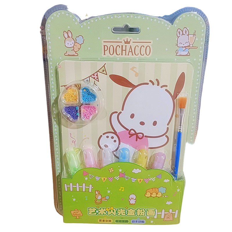 Sanrio Art Glitter & Sequins Painting Set Pochacco My Melody Cinamoroll Kuromi Art Set Painting