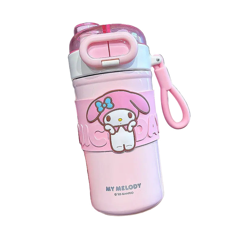 SLIM DOUBLE SIP TUMBLER INSULATED FLASK WATER BOTTLE 510MLSANRIO KUROMI POMPOMPURIN MELODY POCHACCO