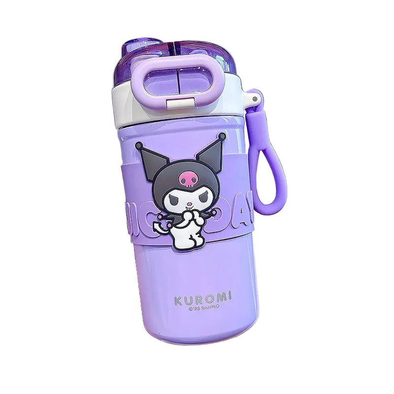 SLIM DOUBLE SIP TUMBLER INSULATED FLASK WATER BOTTLE 510MLSANRIO KUROMI POMPOMPURIN MELODY POCHACCO