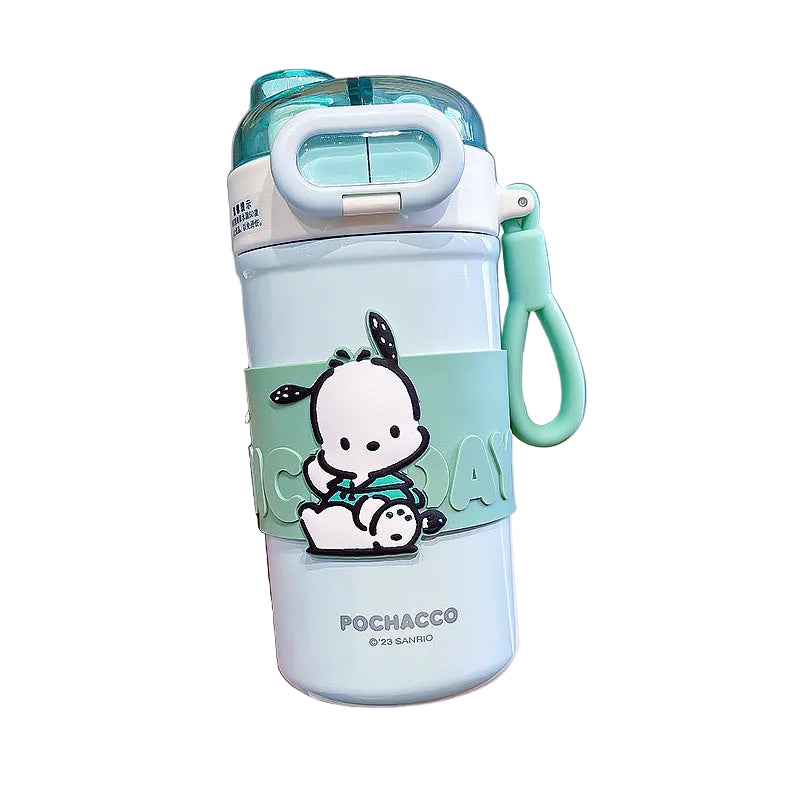 SLIM DOUBLE SIP TUMBLER INSULATED FLASK WATER BOTTLE 510MLSANRIO KUROMI POMPOMPURIN MELODY POCHACCO