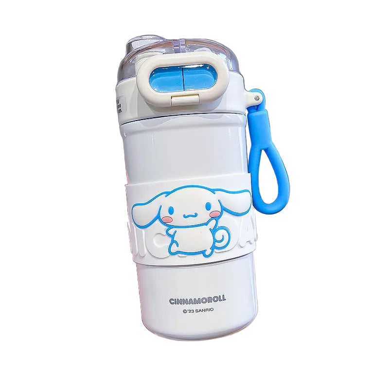 SLIM DOUBLE SIP TUMBLER INSULATED FLASK WATER BOTTLE 510MLSANRIO KUROMI POMPOMPURIN MELODY POCHACCO