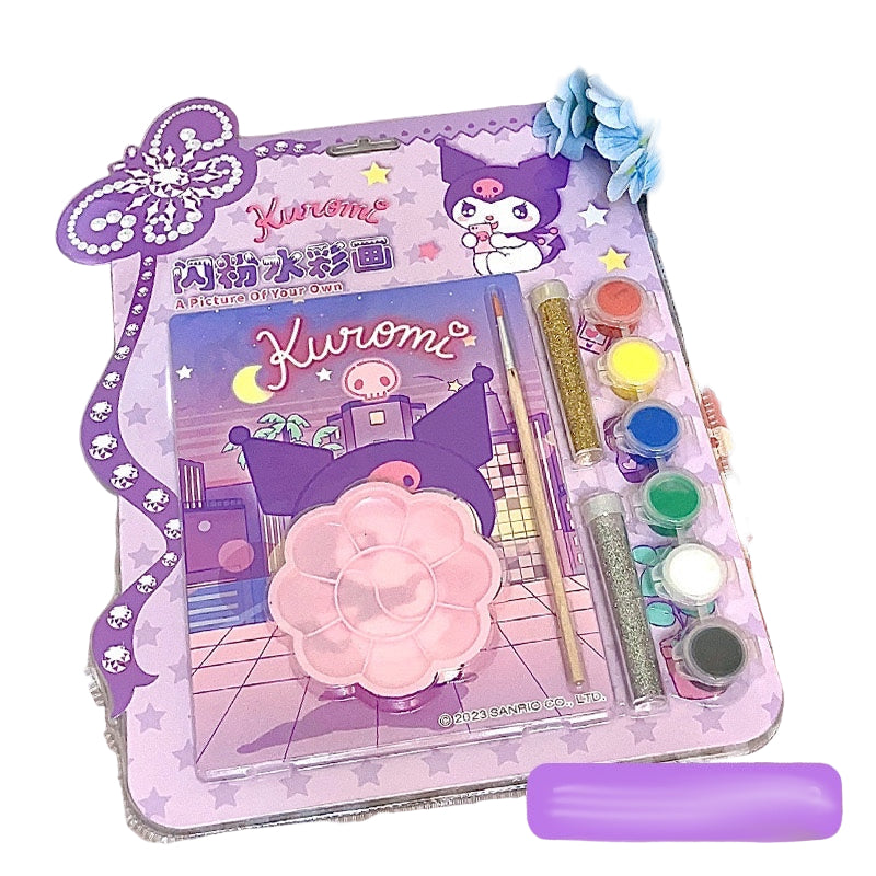 Sanrio Art Glitter Gold Powder Painting Set Cinamoroll Kuromi My Melody Pompompurin Set Art Painting