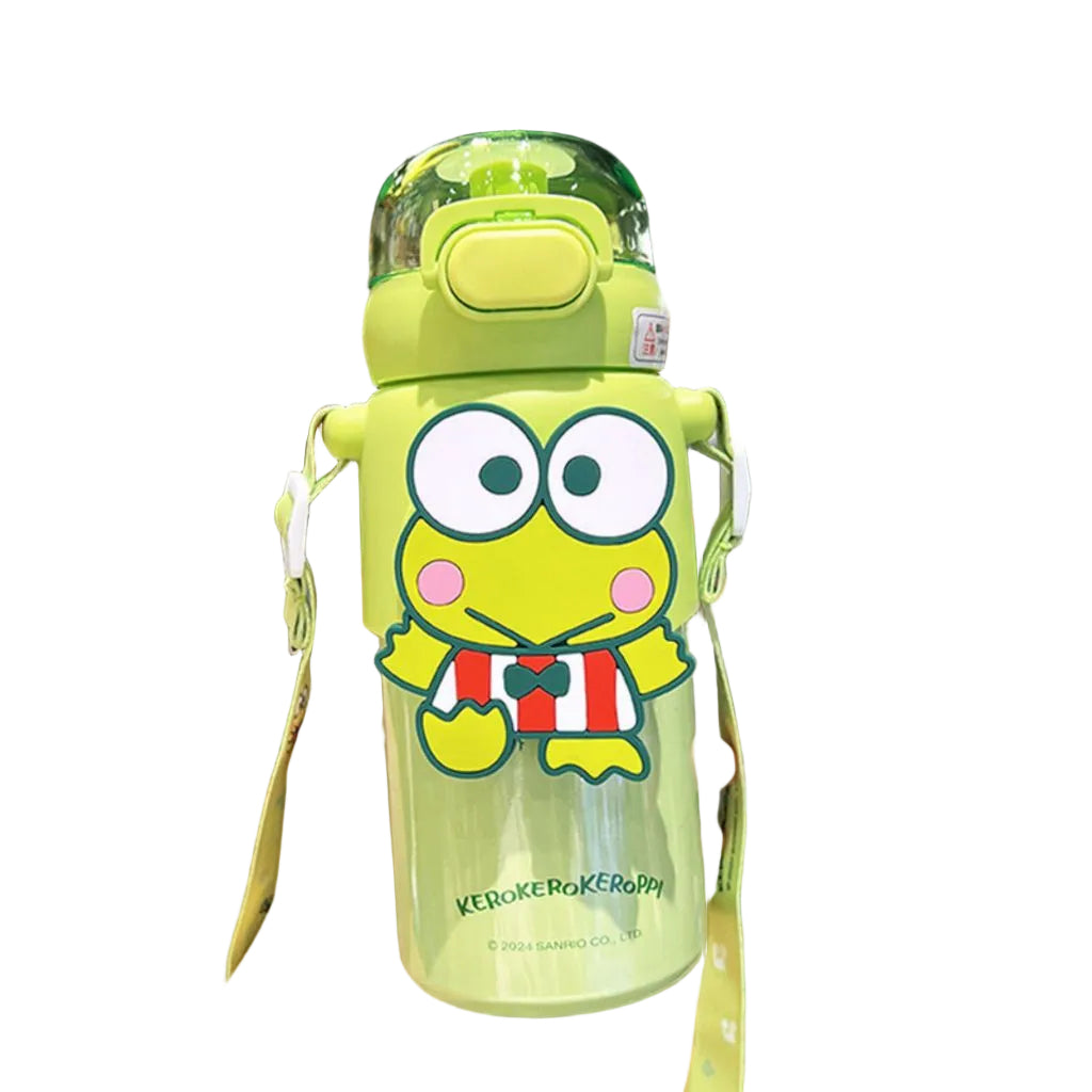 Insulated Tumbler Wholebody Flat Sanrio Flask Water Bottle Kuromi Cinamorol with Straw & Strap 460ml