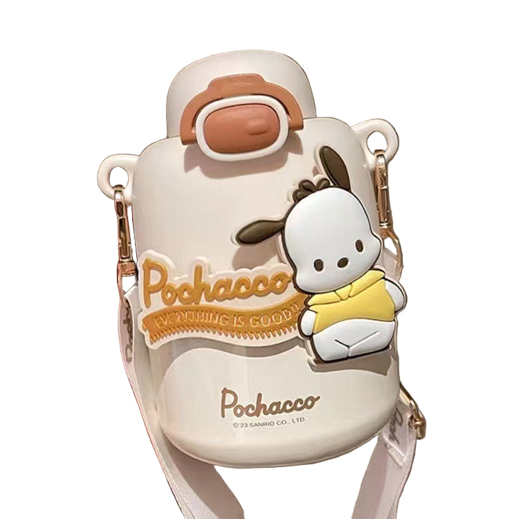 Sanrio Insulated TUMBLER VINTAGE Strap Crossbody Water Flask Toy Story Kuromi Melody Cinamorol 430ML