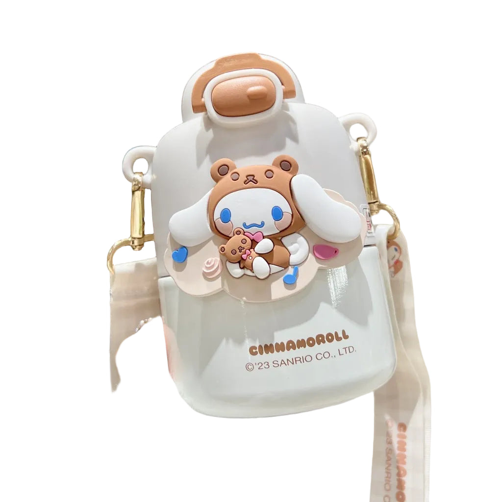 Insulated Tumbler Astro with Straw & Strap FLask Crossbody Strap Sanrio Kuromi My Melody 430ml