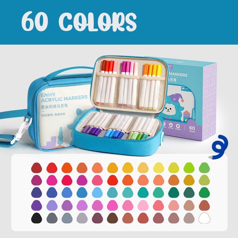 Acrylic Markers with Bag Cross Body Bag for Kids and Adults 24/36/48/60s