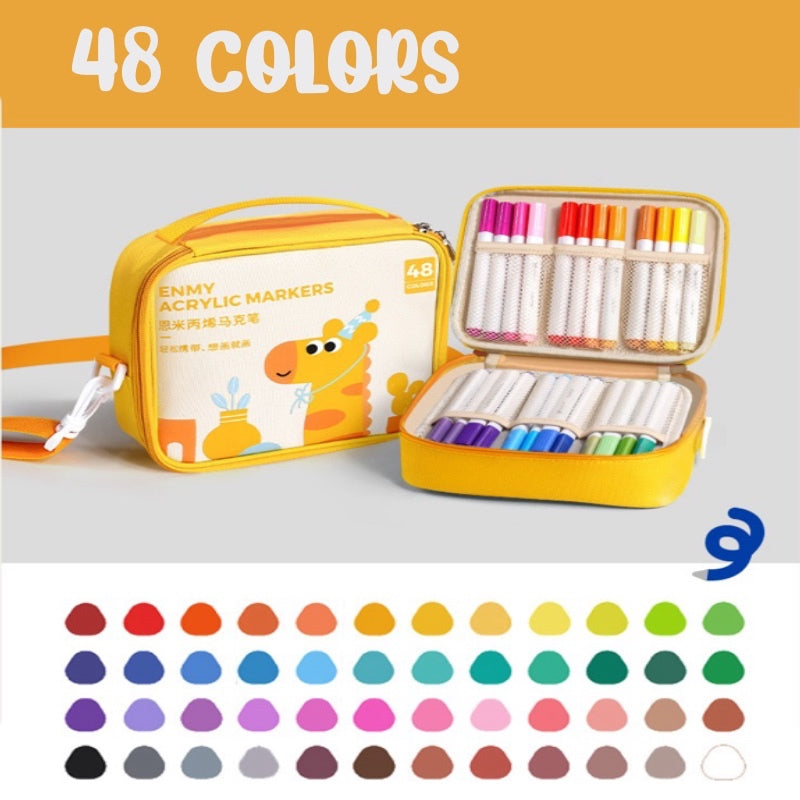 Acrylic Markers with Bag Cross Body Bag for Kids and Adults 24/36/48/60s