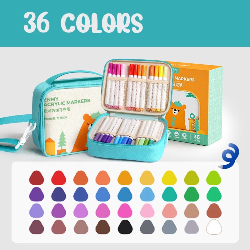 Acrylic Markers with Bag Cross Body Bag for Kids and Adults 24/36/48/60s