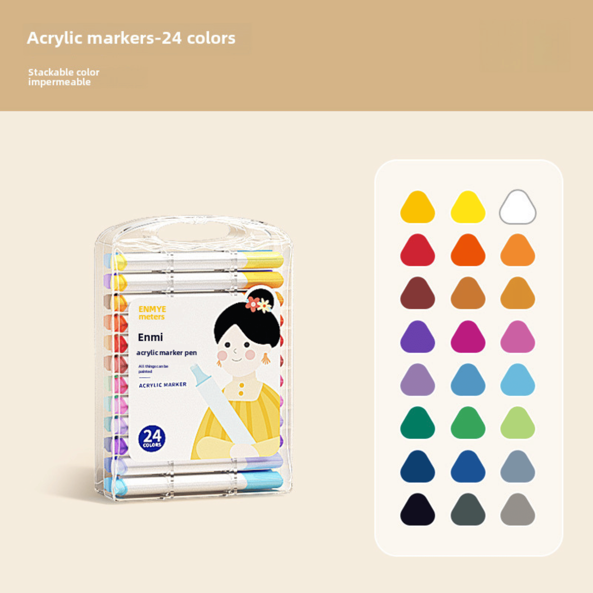 Acrylic Markers 12/24/36/48/60/80 Markers for Wood,Canvas,Stone,Rock Painting,Glass,Ceramic Surfaces