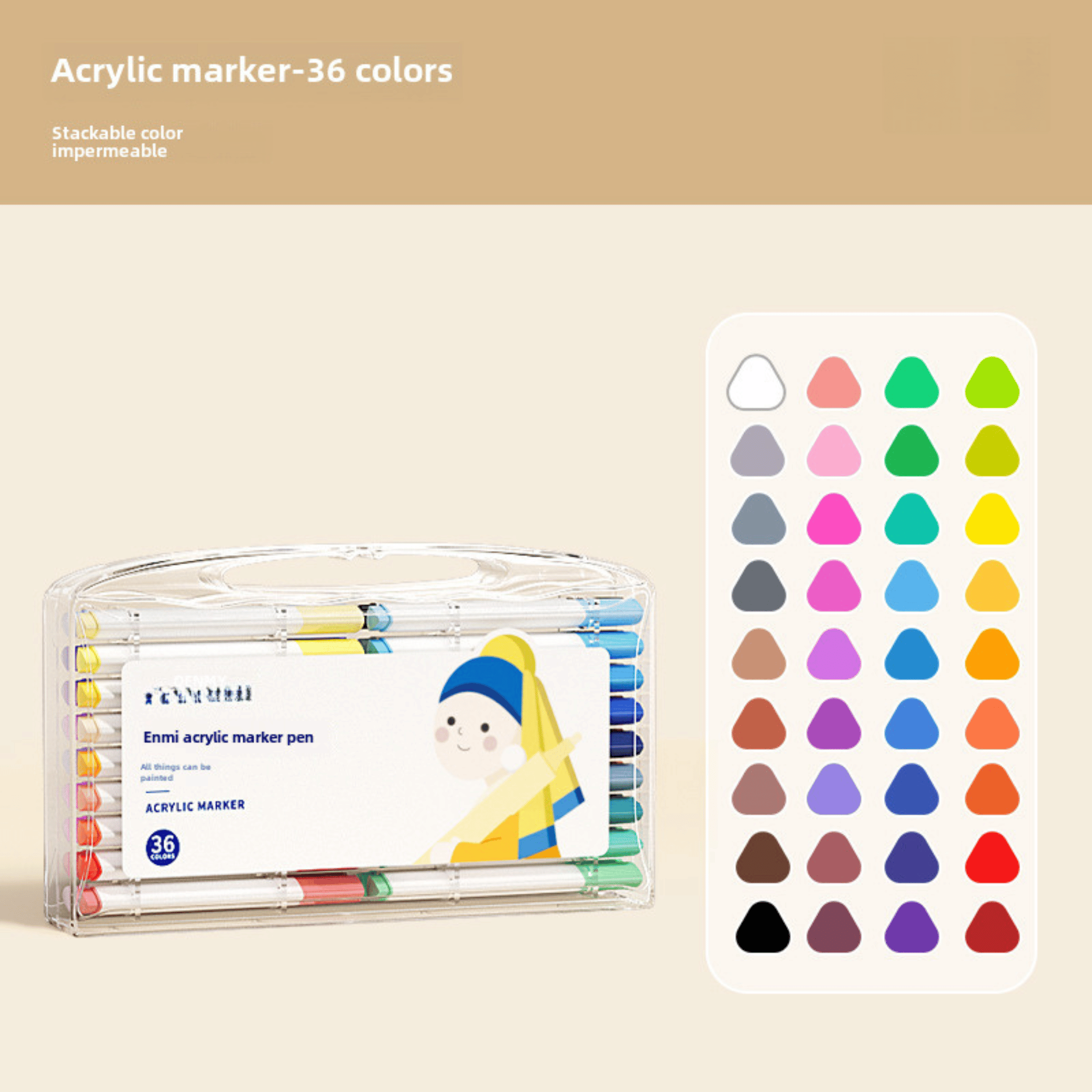 Acrylic Markers 12/24/36/48/60/80 Markers for Wood,Canvas,Stone,Rock Painting,Glass,Ceramic Surfaces