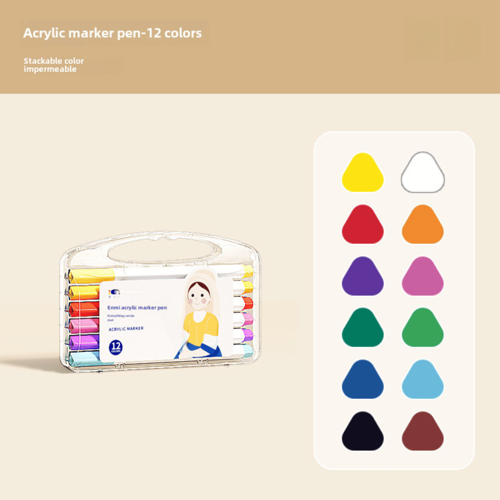 Acrylic Markers 12/24/36/48/60/80 Markers for Wood,Canvas,Stone,Rock Painting,Glass,Ceramic Surfaces