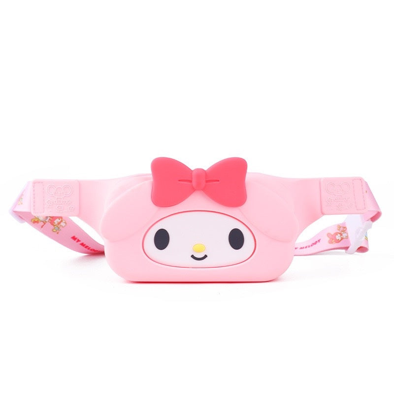 SANRIO Kuromi Hello Kitty My Melody Cinamoroll Kerokeropi Belt Bag Siliocne Cartoon Crossbody