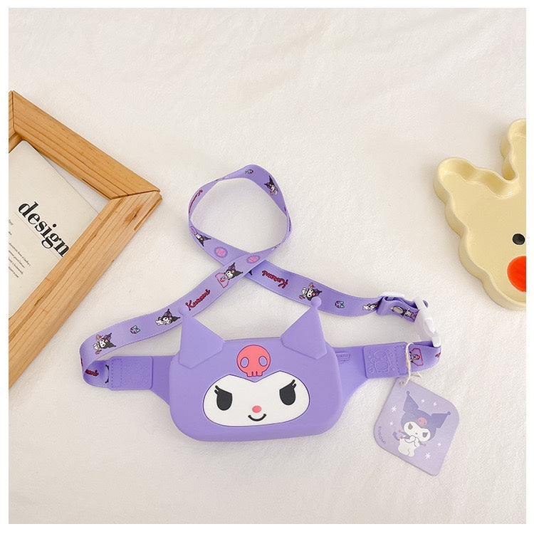 SANRIO Kuromi Hello Kitty My Melody Cinamoroll Kerokeropi Belt Bag Siliocne Cartoon Crossbody