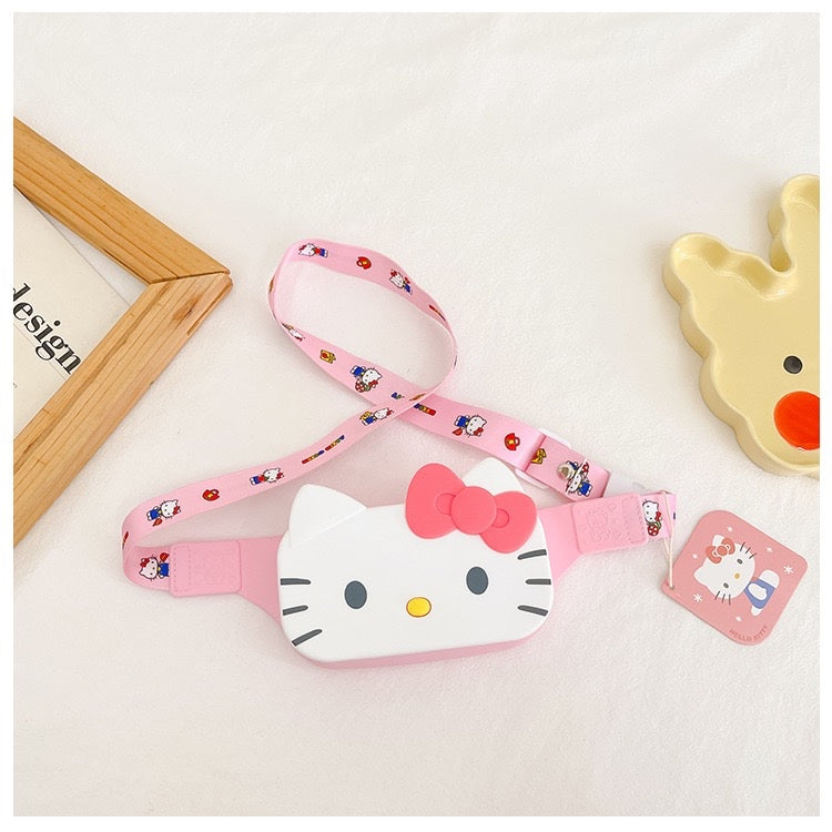 SANRIO Kuromi Hello Kitty My Melody Cinamoroll Kerokeropi Belt Bag Siliocne Cartoon Crossbody