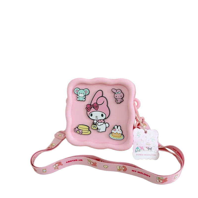 Sanrio Silicone Bag Crossbody Bag Kuromi Cinamoroll HelloKitty Hangyodon Melody Pochacco Pompompurin