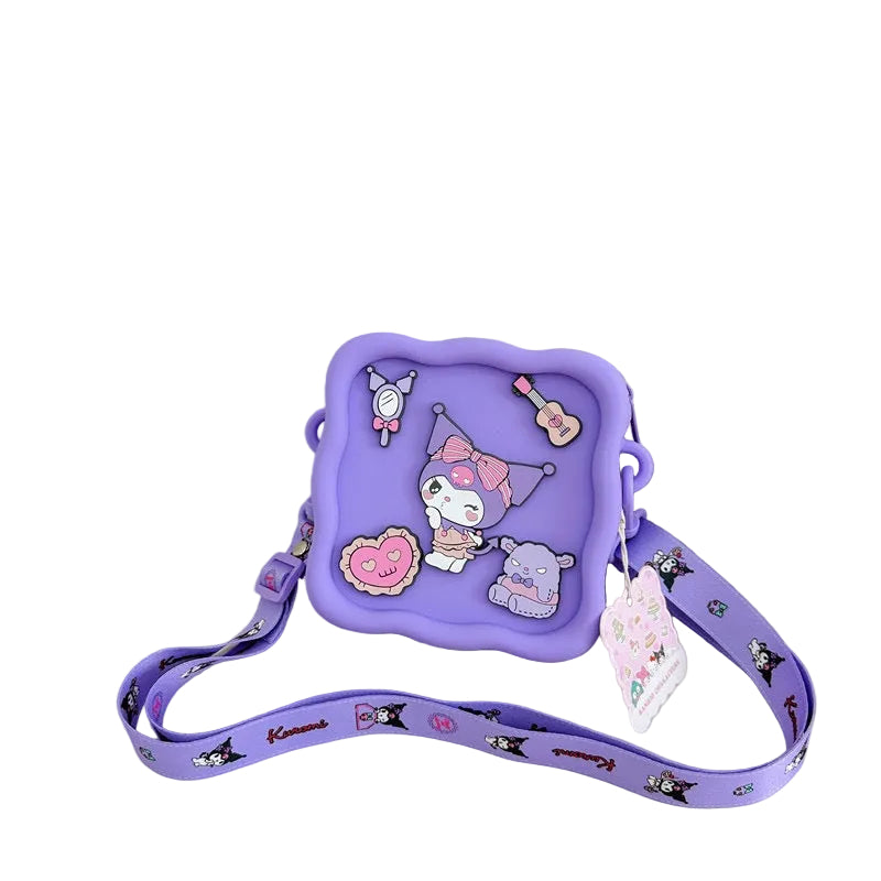 Sanrio Silicone Bag Crossbody Bag Kuromi Cinamoroll HelloKitty Hangyodon Melody Pochacco Pompompurin
