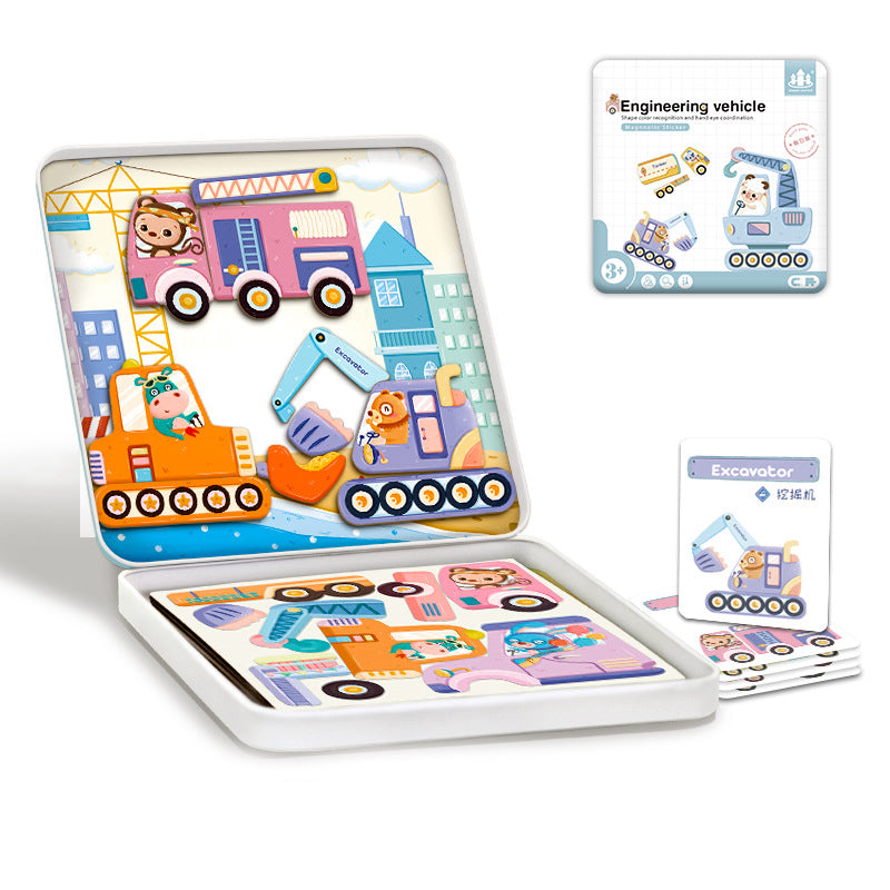 Travel Puzzles, Dressing Game Travel Games Magnetic Sticker Puzzle Case (With Cards & Pen) Book