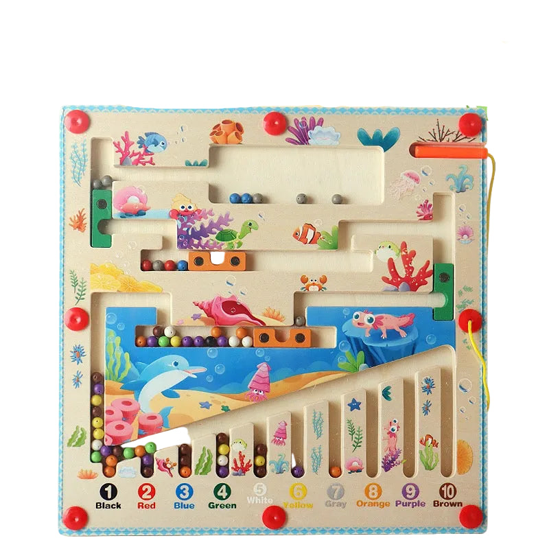 Magnetic Pen Maze Matching, Pairing & Sorting Activity for Kids Color Number Maze Counting Puzzles