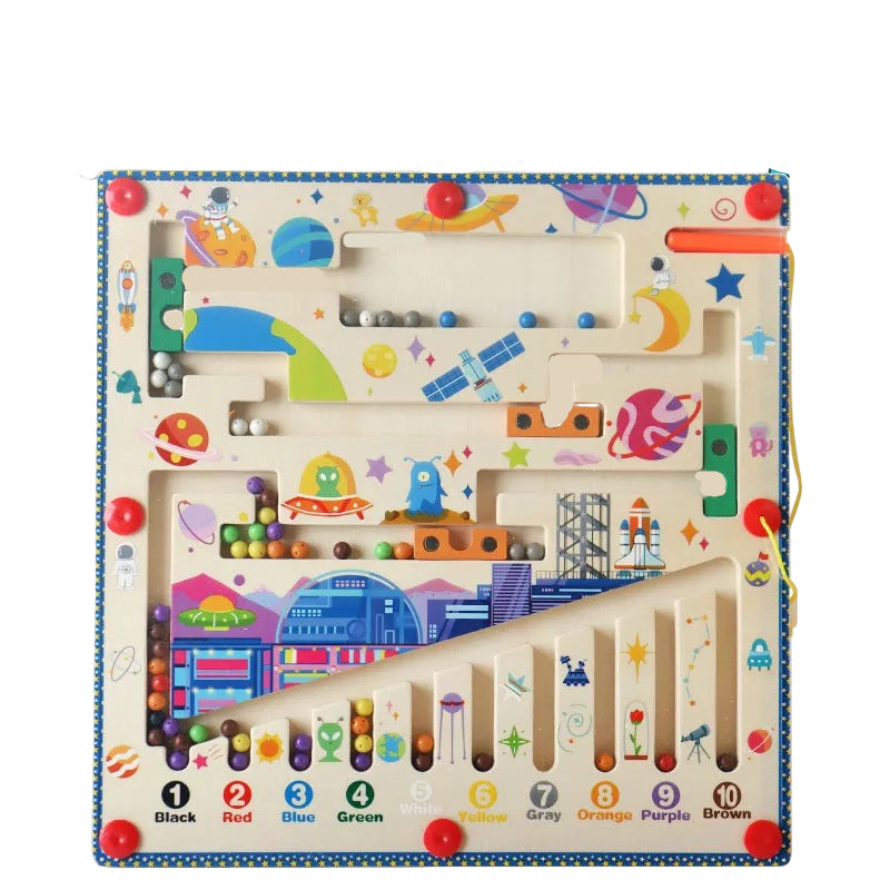 Magnetic Pen Maze Matching, Pairing & Sorting Activity for Kids Color Number Maze Counting Puzzles