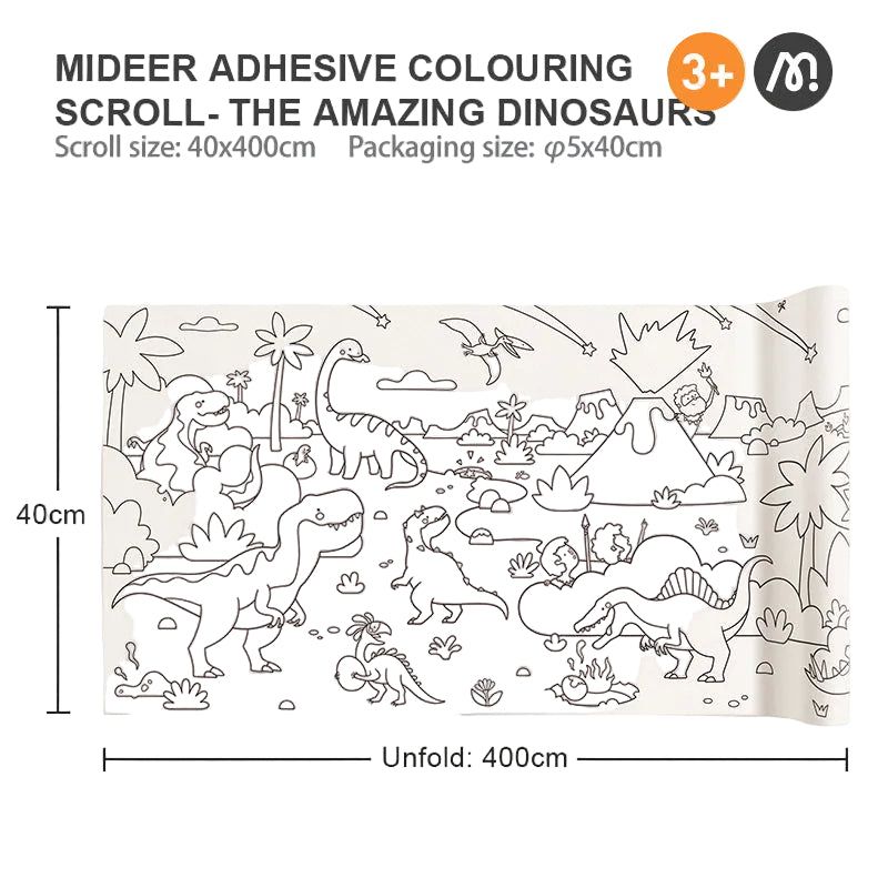 MiDeer Adhesive Colouring Scroll for Kids