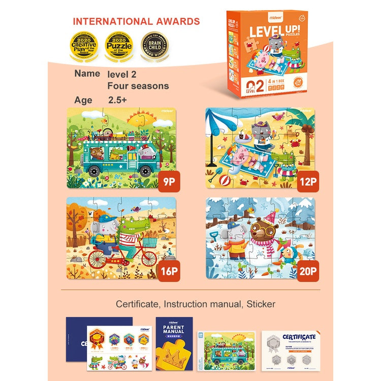 Mideer Advanced Puzzle Level-Up Progressive Learning Levels 0-8