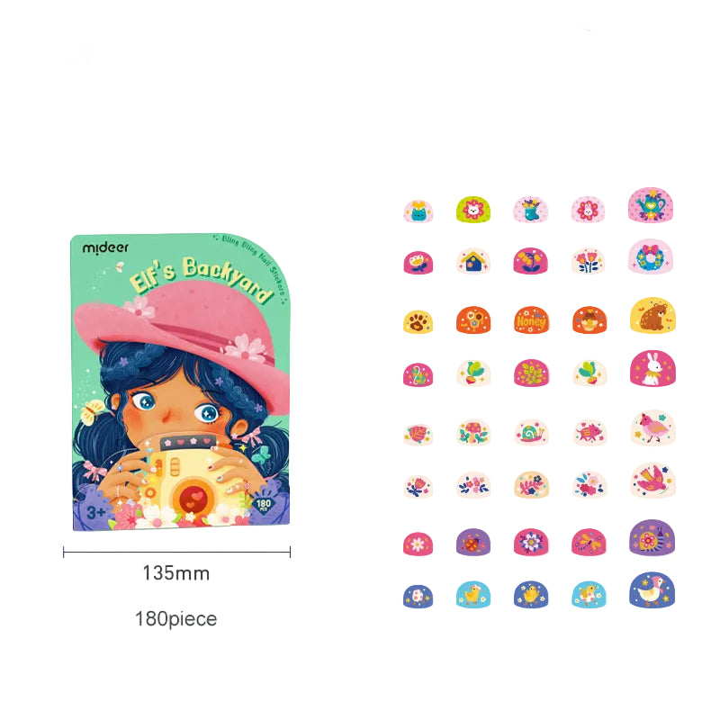 MiDeer 180pcs Bling Bling Nail Stickers for Kids