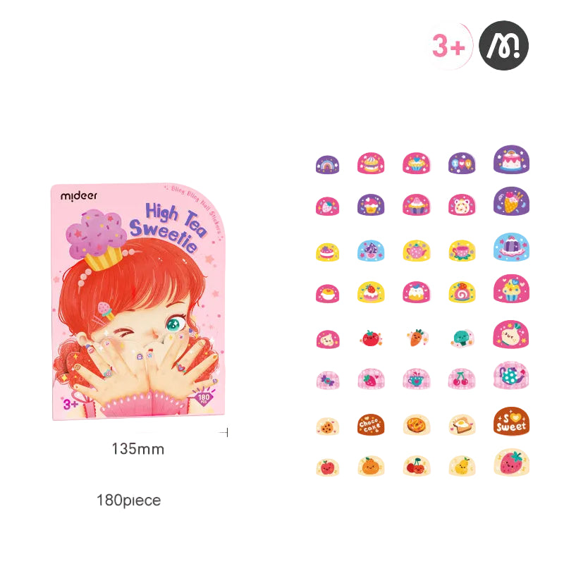 MiDeer 180pcs Bling Bling Nail Stickers for Kids