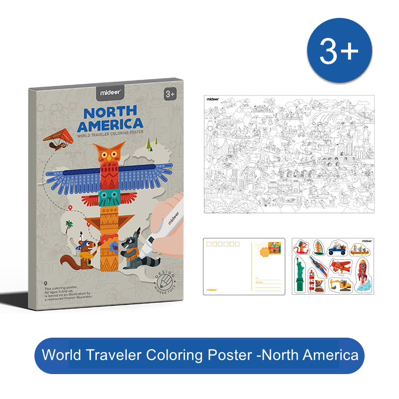 MiDeer World Traveler Coloring Poster